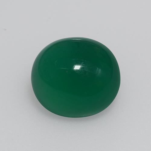 3.81캐럿 천연 포레스트 그린 아게이트, 타원형 컷, 10.5×9.5 mm, 투명한