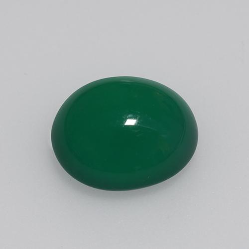 3.81캐럿 천연 포레스트 그린 아게이트, 타원형 컷, 10.5×9.5 mm, 투명한