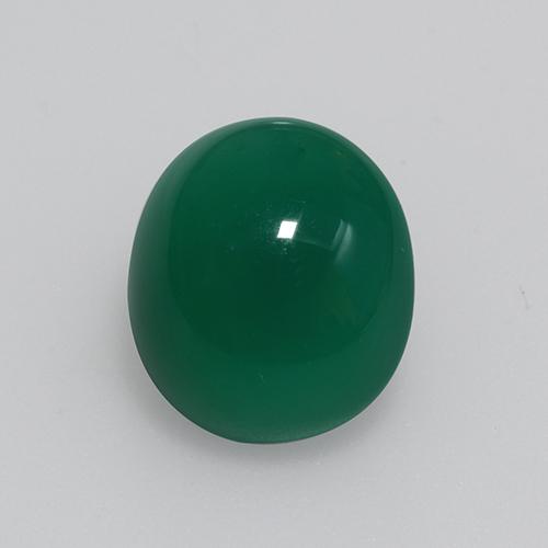 3.81캐럿 천연 포레스트 그린 아게이트, 타원형 컷, 10.5×9.5 mm, 투명한