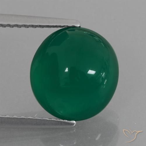 4.34ct 자연스러운 포레스트 그린 마노, 타원형, 투명한