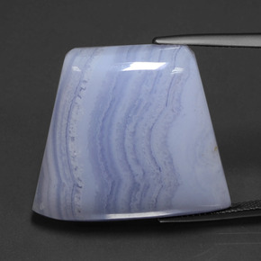 42.18캐럿 천연 바이올렛 블루 아게이트, 멋진 모양, 27.4×24.4 mm, 투명한