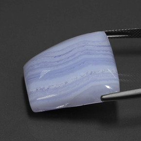 42.18캐럿 천연 바이올렛 블루 아게이트, 멋진 모양, 27.4×24.4 mm, 투명한