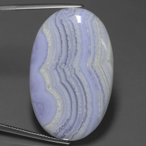 57.92캐럿 천연 라벤더 아게이트, 타원형 컷, 40.1×25.2 mm, 불투명체