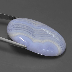 57.92캐럿 천연 라벤더 아게이트, 타원형 컷, 40.1×25.2 mm, 불투명체