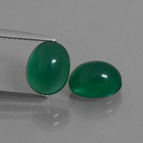 캐럿 천연 그린 아게이트 보석, 타원형 컷, 8.8×7 mm, 투명한