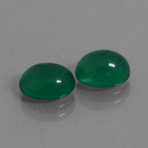 캐럿 천연 그린 아게이트 보석, 타원형 컷, 8.8×7 mm, 투명한