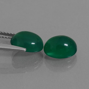 캐럿 천연 그린 아게이트 보석, 타원형 컷, 8.8×7 mm, 투명한