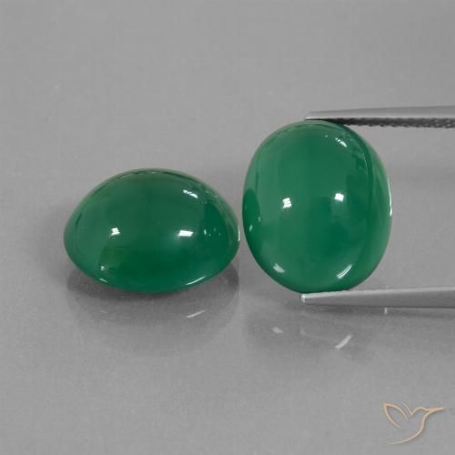 13.04캐럿 천연 따뜻한 녹색 아게이트 보석, 타원형 컷, 12.9×11.3 mm, 투명한