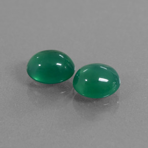 캐럿 천연 그린 아게이트 보석, 타원형 컷, 7×5.8 mm, 투명한