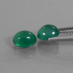 캐럿 천연 그린 아게이트 보석, 타원형 컷, 7×5.8 mm, 투명한