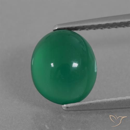 2.63ct 자연스러운 따뜻한 녹색 마노, 타원형, 투명한