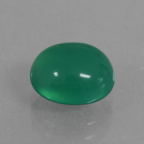 2.49캐럿 천연 미디엄 그린 아게이트, 타원형 컷, 8.7×7.9 mm, 투명한