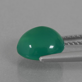2.49캐럿 천연 미디엄 그린 아게이트, 타원형 컷, 8.7×7.9 mm, 투명한