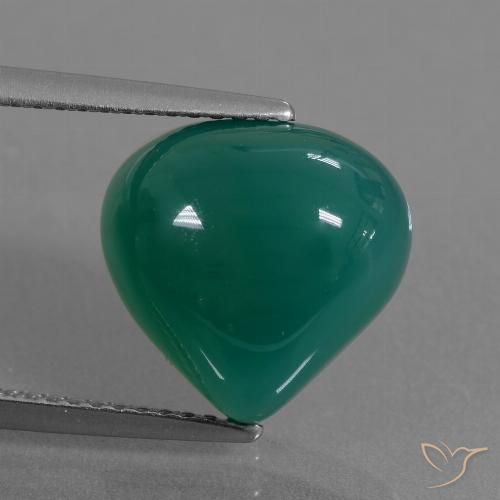 6.12ct 자연스러운 쿨 그린 마노, 배 모양, 투명한