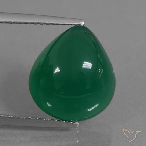 7.10ct 자연스러운 황록색 마노, 배 모양, 투명한