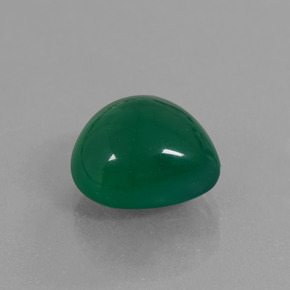 6.45캐럿 천연 미디엄 그린 아게이트, 배 모양, 12.1×11.5 mm, 투명한