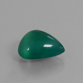 5.89캐럿 천연 그린 아게이트, 배 모양, 13.2×11.5 mm, 투명한