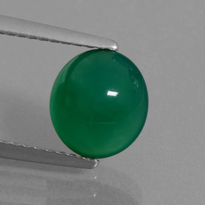 2.12캐럿 천연 포레스트 그린 마노, 타원형 컷, 투명한