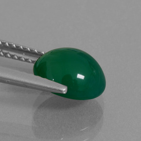 2.12캐럿 천연 포레스트 그린 마노, 타원형 컷, 투명한