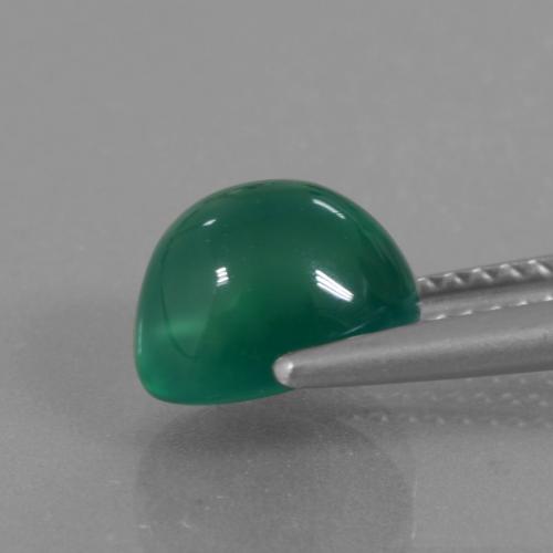 2.66캐럿 천연 미디엄 그린 마노, 타원형 컷, 투명한