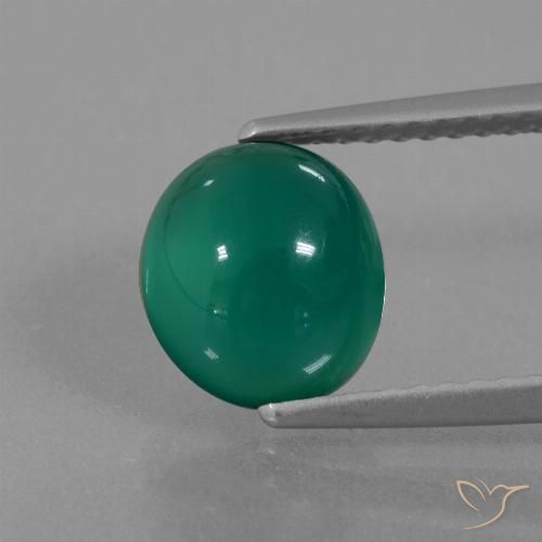 2.25ct 자연스러운 녹색 마노, 타원형, 투명한