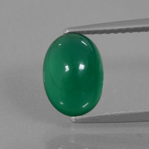 1.98캐럿 천연 노란빛 그린 아게이트, 타원형 컷, 9.2×6.7 mm, 투명한