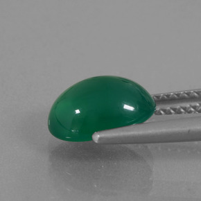 1.98캐럿 천연 노란빛 그린 아게이트, 타원형 컷, 9.2×6.7 mm, 투명한
