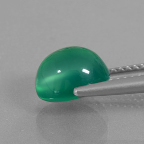 2.52캐럿 천연 미디엄 그린 아게이트, 타원형 컷, 8.7×7.2 mm, 투명한