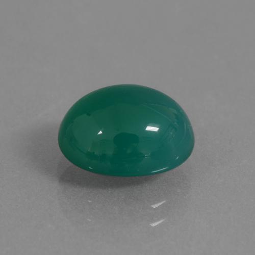 2.91캐럿 천연 미디엄 그린 아게이트, 타원형 컷, 9.6×8.1 mm, 투명한