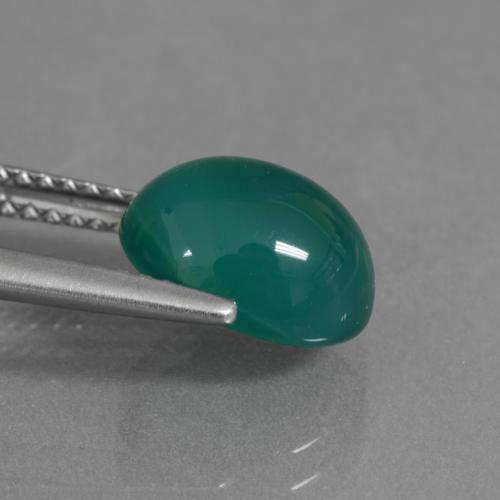 2.91캐럿 천연 미디엄 그린 아게이트, 타원형 컷, 9.6×8.1 mm, 투명한