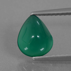 1.57캐럿 천연 포레스트 그린 아게이트, 배 모양, 8×6.8 mm, 투명한