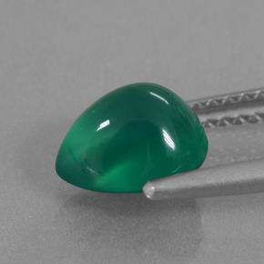 1.57캐럿 천연 포레스트 그린 아게이트, 배 모양, 8×6.8 mm, 투명한