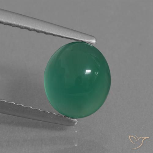 1.57ct 자연스러운 미디엄 그린 마노, 타원형, 투명한, Photo A