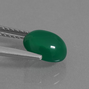 1.56캐럿 천연 그린 아게이트, 타원형 컷, 8.1×6.8 mm, 투명한