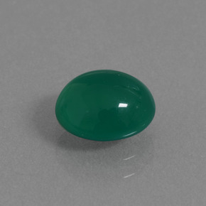 1.46캐럿 천연 포레스트 그린 아게이트, 타원형 컷, 7.7×6.9 mm, 투명한