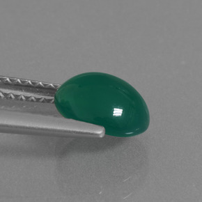 1.46캐럿 천연 포레스트 그린 아게이트, 타원형 컷, 7.7×6.9 mm, 투명한