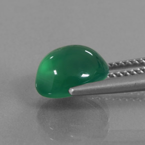 2.81캐럿 천연 따뜻한 녹색 마노, 타원형 컷, 투명한