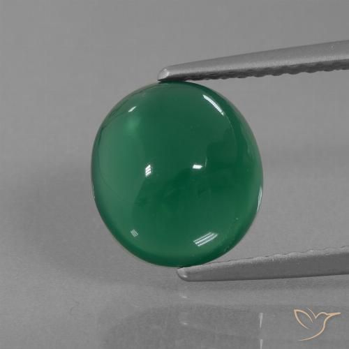 2.77ct 자연스러운 포레스트 그린 마노, 타원형, 투명한
