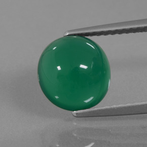 2.54캐럿 천연 그린 아게이트, 타원형 컷, 9×8.5 mm, 투명한