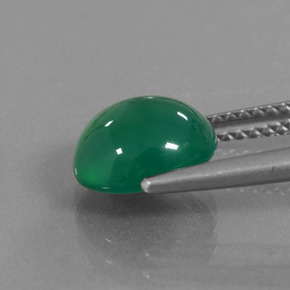 2.54캐럿 천연 그린 아게이트, 타원형 컷, 9×8.5 mm, 투명한