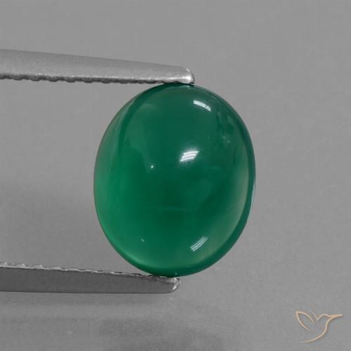 2.57ct 자연스러운 포레스트 그린 마노, 타원형, 투명한