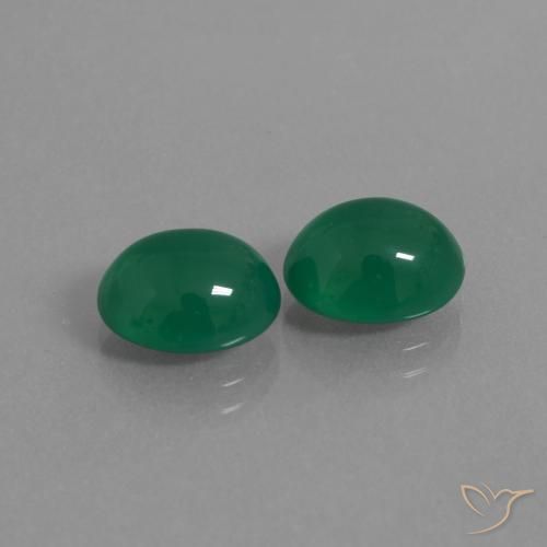 5.83캐럿 천연 미디엄 그린 아게이트 보석, 타원형 컷, 10×8.2 mm, 투명한