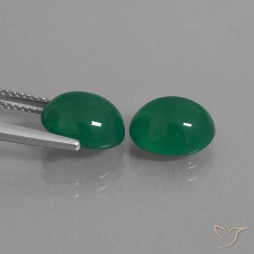 5.83캐럿 천연 미디엄 그린 아게이트 보석, 타원형 컷, 10×8.2 mm, 투명한