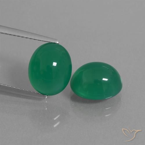 7.58캐럿 천연 미디엄 그린 아게이트 보석, 타원형 컷, 10.5×8.9 mm, 투명한