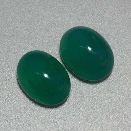 6.32캐럿 천연 중간 짙은 녹색 아게이트 보석, 타원형 컷, 10.2×8 mm, 투명한