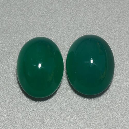 6.32캐럿 천연 중간 짙은 녹색 아게이트 보석, 타원형 컷, 10.2×8 mm, 투명한
