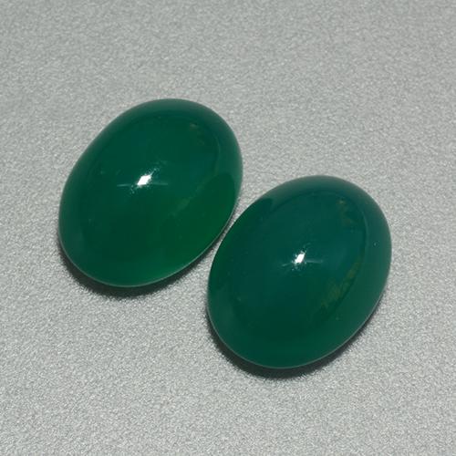 6.32캐럿 천연 중간 짙은 녹색 아게이트 보석, 타원형 컷, 10.2×8 mm, 투명한