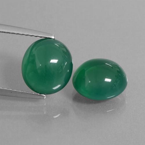 6.42캐럿 천연 미디엄 그린 아게이트 보석, 타원형 컷, 9.9×8.9 mm, 투명한