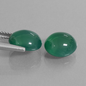 6.42캐럿 천연 미디엄 그린 아게이트 보석, 타원형 컷, 9.9×8.9 mm, 투명한