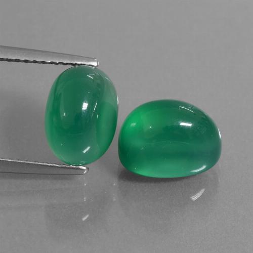 7.42캐럿 천연 따뜻한 녹색 아게이트 보석, 타원형 컷, 10.3×6.9 mm, 투명한